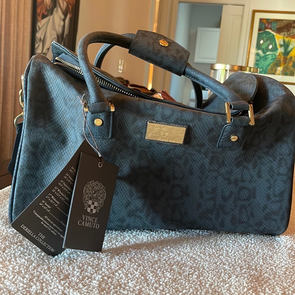 Blue small overnight bag, brand new Vince Camuto